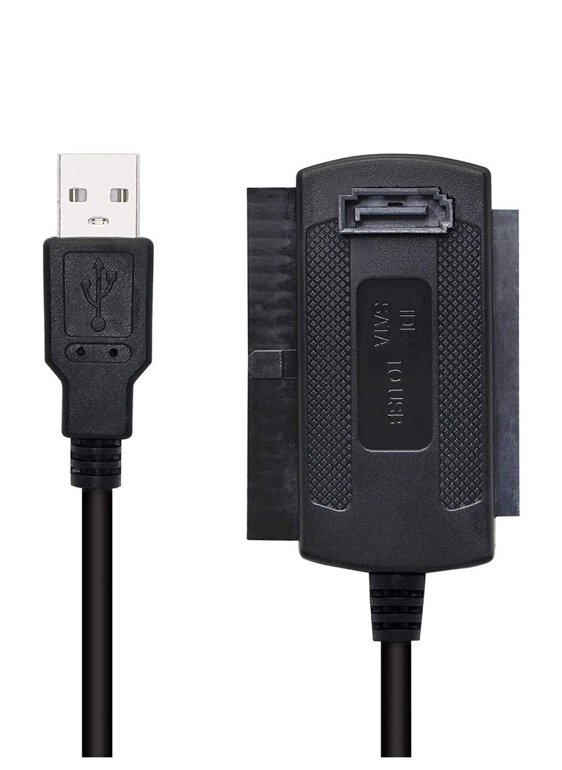 SYOSI - USB to SATA IDE Adapter, USB 2.0 IDE Hard Drive Adapter Transfer Cable for Universal 2.5/3.5/5.25in DE and SATA External Converter Cable (1.8FT/Black) - Image 1