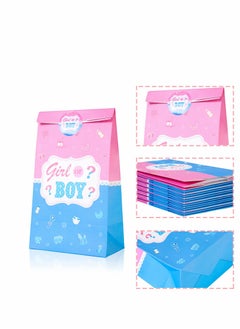 KASTWAVE Party Favor Bags, Gender Reveal Themed Gifts Bag, Decorations Goody Treat with Pink and Blue Stickers for Boy or Girl Baby Shower Favors Supplies SET of 20  - Image 5