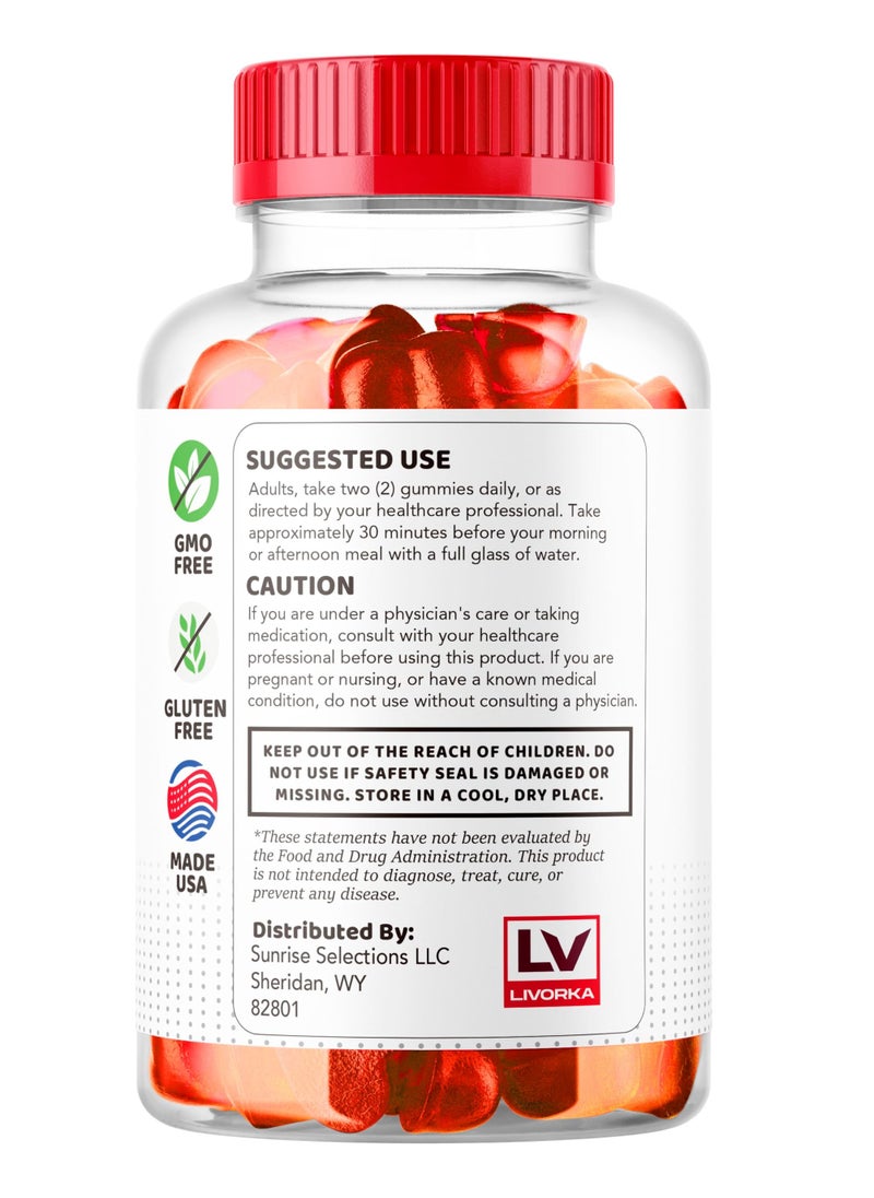 LIVORKA - Vital Grow XL Male Gummies - Men's Performance Gummies 1050MG Vital GrowXL Blend, Vital Growth Gummy Advanced Formula, 60 Gummies for 1 Month - Image 1