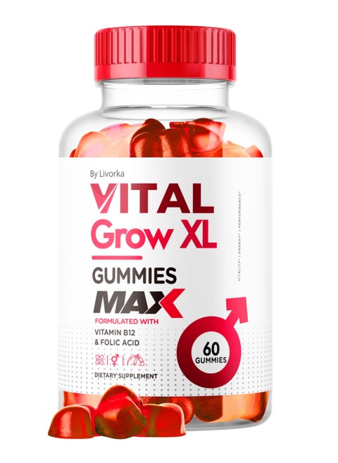 Vital Grow XL Male Gummies - Men's Performance Gummies 1050MG Vital GrowXL Blend, Vital Growth Gummy Advanced Formula, 60 Gummies for 1 Month