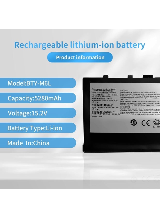 Terabyte BTY-M6L 15.2V 80.25Wh) Battery Compatible for MSI GS65 GS75 Stealth Thin 8SE 8SF 8SG 8RF 9SD 9SE 9SF 9SG PS63 Modern 8RC P65 Creator 8RD 8RE P75 GS60 Series( - Image 2