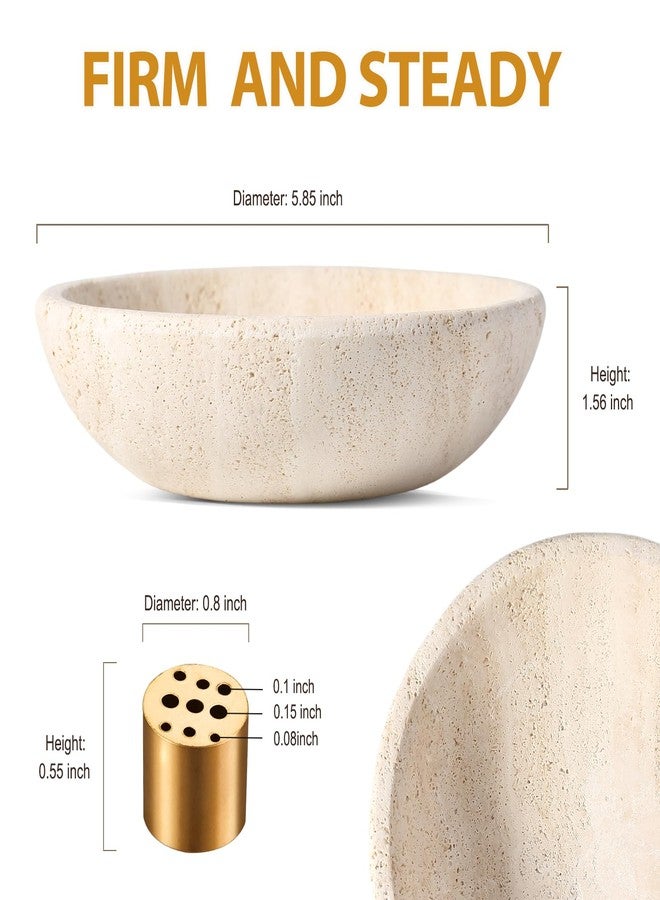 Erongoo Travertine Incense Holder 2PCS, Natural Marble Incense Holder for Sticks with 9 Incense Holes, Sturdy Incense Burner Ash Catcher, Ideal for Meditation, Relaxing - Image 2