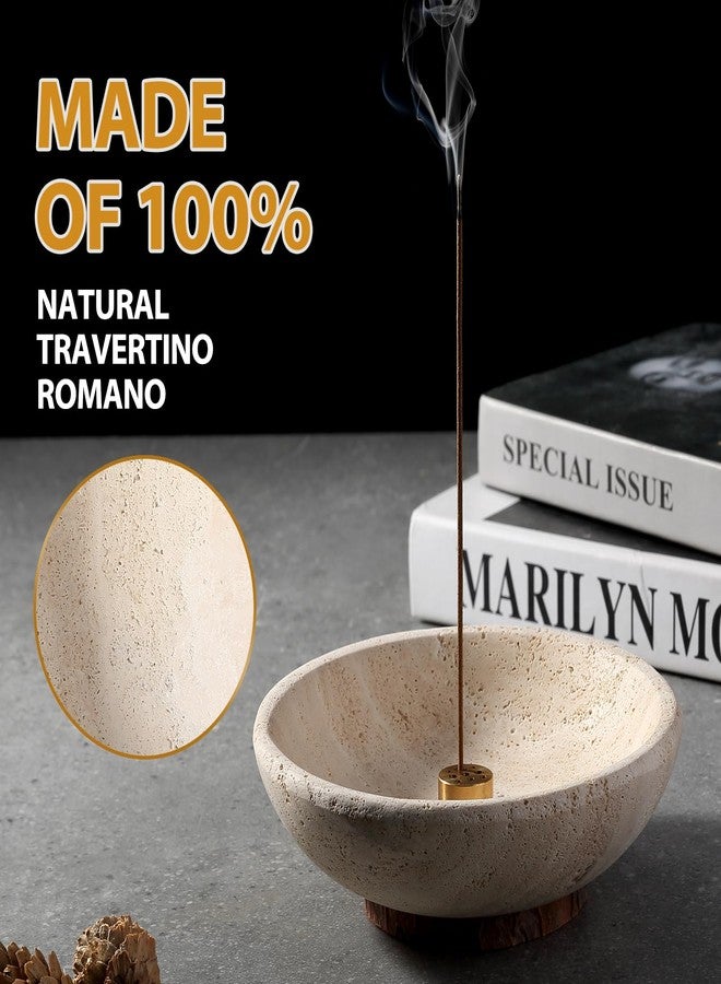 Erongoo Travertine Incense Holder 2PCS, Natural Marble Incense Holder for Sticks with 9 Incense Holes, Sturdy Incense Burner Ash Catcher, Ideal for Meditation, Relaxing - Image 4