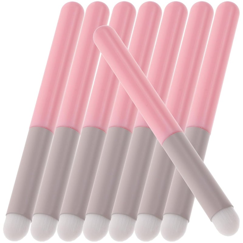 8pcs Lip Brush and Concealer Brush Set Mini White Bristle Lipstick Applicator Wands for Precise Lip Gloss Application and Makeup Blending Tools for Women - Image 1