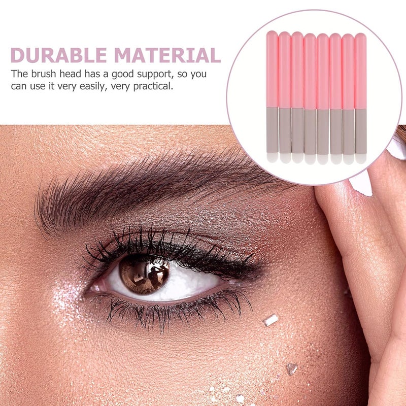 8pcs Lip Brush and Concealer Brush Set Mini White Bristle Lipstick Applicator Wands for Precise Lip Gloss Application and Makeup Blending Tools for Women - Image 3