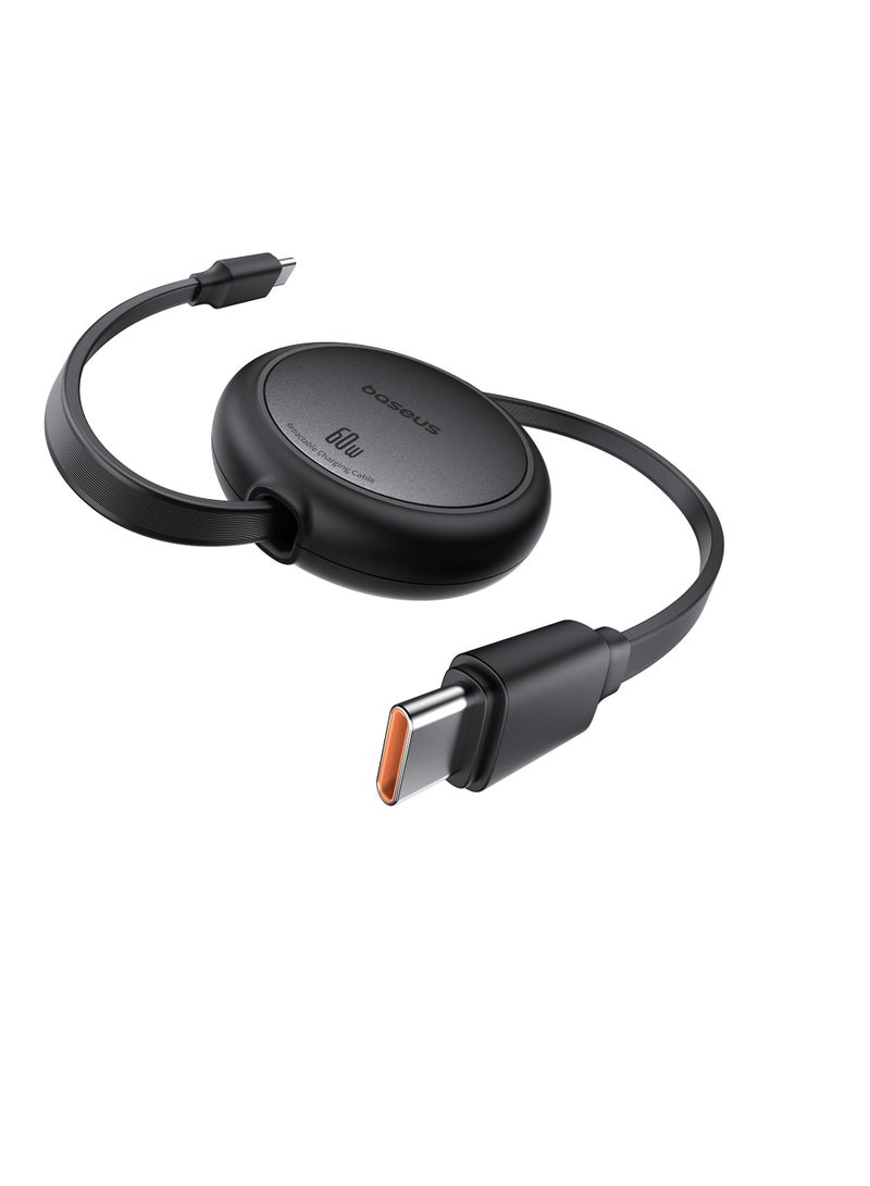 KASTWAVE USB C Cable, Ultra Mini 60W Retractable USB C to USB C PD 3A Fast Charging Cable, 4-Stage Length Preset USB Type C Charger Cable for iPhone 15/Pro/Plus/Max, MacBook, iPad Pro, Galaxy S24/S23 - Image 1