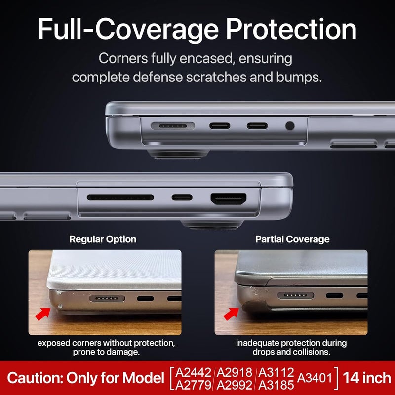 Soonjet Compatible with MacBook Pro 14 Inch Case 2026 2025-2021 | M5 M4 M3 M2 M1 Pro/Max | Like the MacBook without Case | Protective Hard Shell Laptop Sleeve | Matte Transparent - Image 2