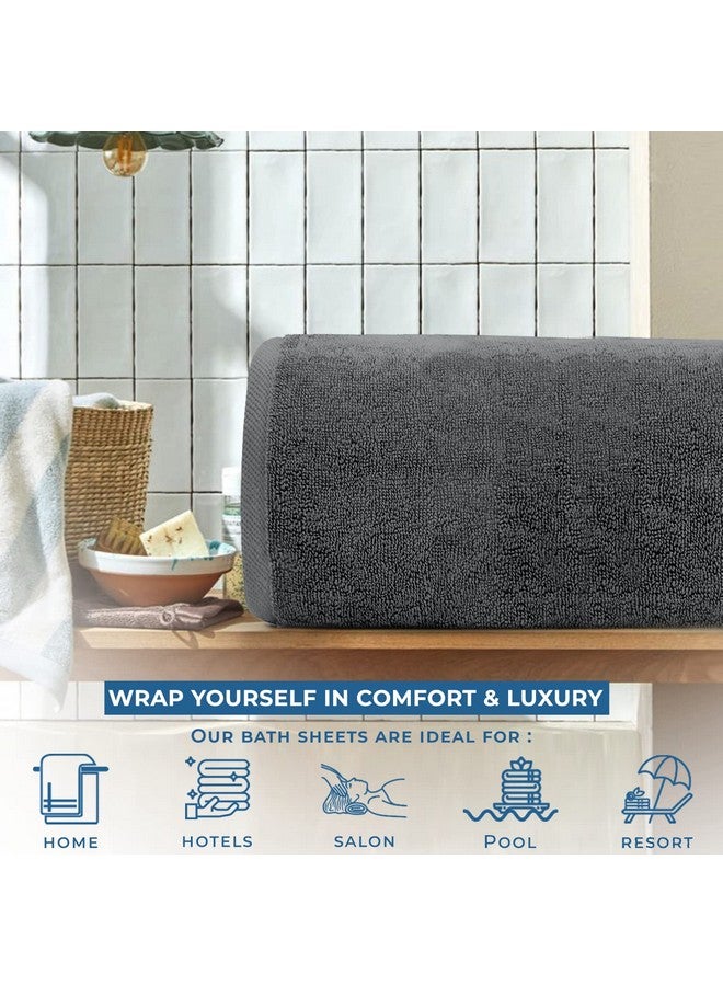 DAN RIVER 100% Cotton Premium Bath Sheets - 550 GSM (40x80 Inches) Highly Absorbent and Quick Dry Extra Large Luxury Bath Towels - Super Soft Towels for Bathroom, Hotel, Grey Pack of 1 - Image 5