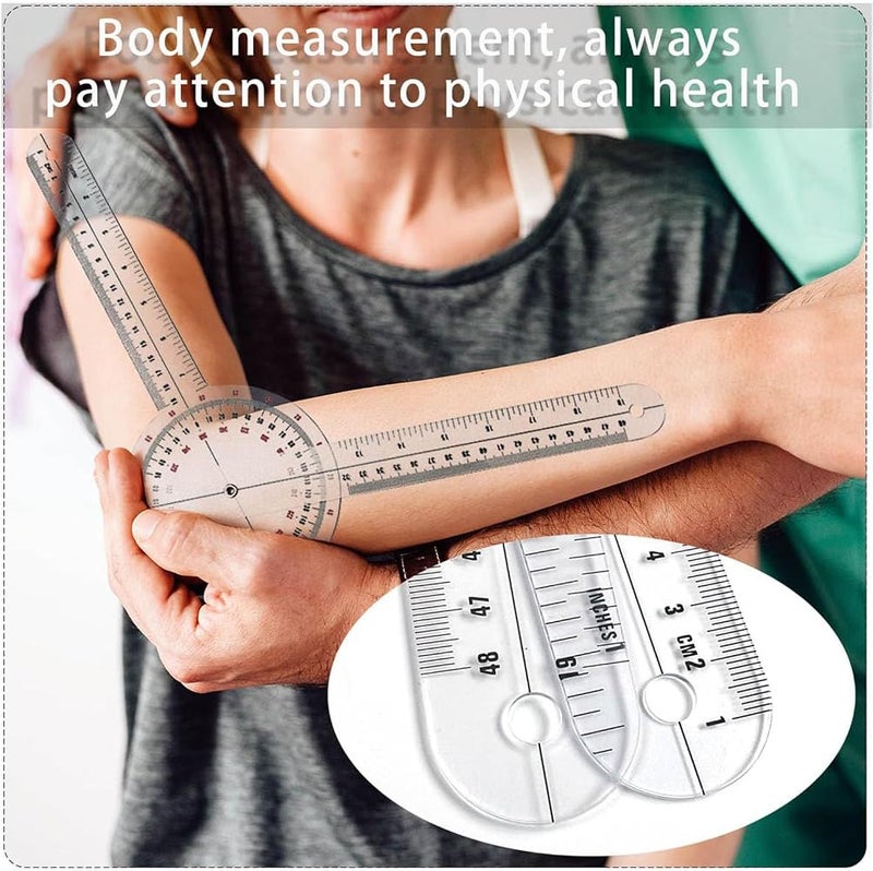 Joyzzz Orthopedic Angle Ruler, 12 Inch Goniometer, Orthopedic Angle Ruler, Provides a variety of readings, Plastic Goniometer 360 Degree for Body Measuring Tape Goniometer Protractor Ruler - Image 3