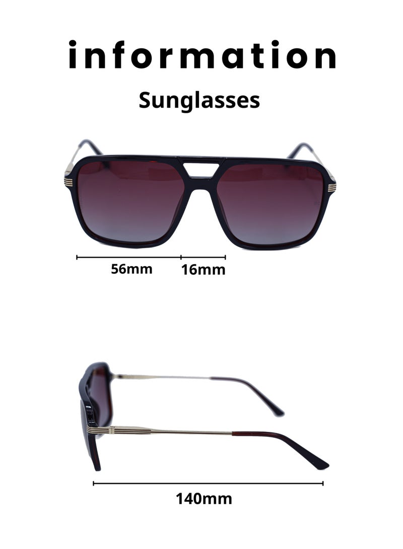 Baleno "Aviator Sunglasses with Polarized UV Protection Lenses – Lightweight, Durable Metal Frame for Men & Women, Perfect for Driving, Travel, and Outdoor Activities"  - Image 5