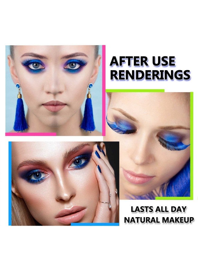 TWLBXMG Blue Mascara For Eyelashes Waterproof Voluminous Natural Hypoallergenic Colored Best Benefit Volumizing Lengthening Curling Defining Washable Blue Lashes Eyelashes Mascara Navy - Image 4