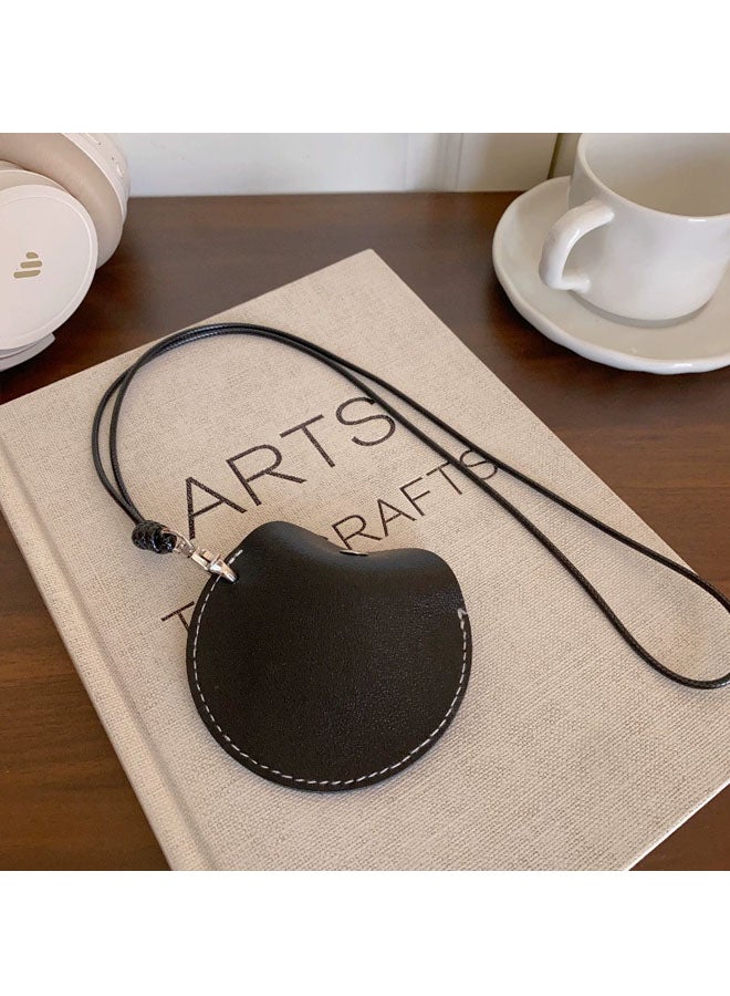 Korean-style Long Leather Pull-out key Pouch Neck Accessory With Magnetic Multi-functional Leather Sunglasses Clip Necklace.  - Image 1