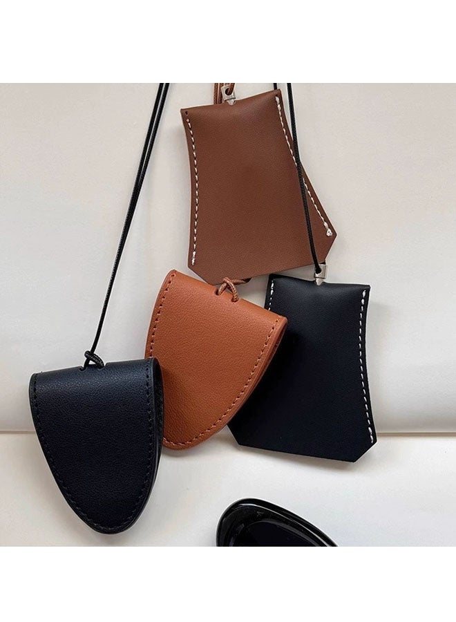 Korean-style Long Leather Pull-out key Pouch Neck Accessory With Magnetic Multi-functional Leather Sunglasses Clip Necklace.  - Image 4