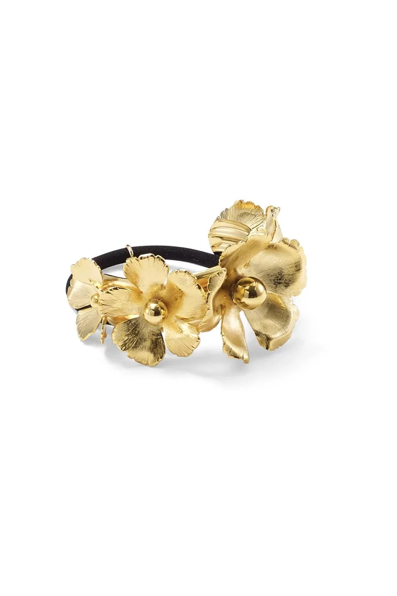 LELET NY Sculptural Light-Toned Floral Pony Cuff