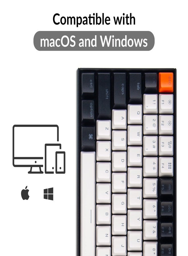 Keychron K2 75% Layout 84 Keys Hot-swappable Bluetooth Wireless/USB Wired Mechanical Keyboard for Mac with Gateron G Pro Brown Switch/Double-Shot Keycaps/White LED Backlit for Windows Version 2 - Image 3