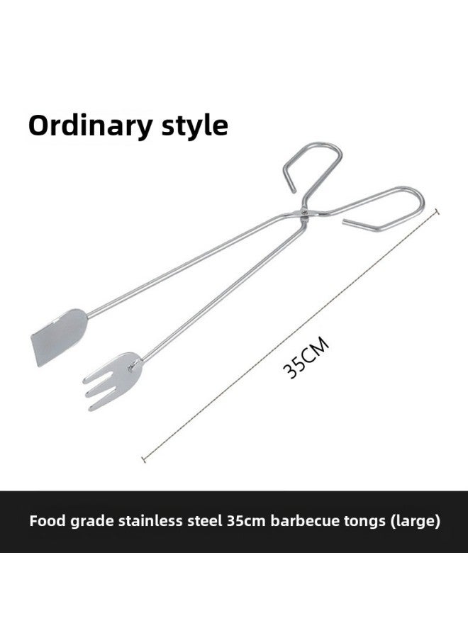 Food Clip Charcoal Barbecue Clip Charcoal Clip Barbecue Clip Carbon Clip Multifunctional Food Clip Charcoal Fire Tongs Special Tool-Color:Large Size 35cm Single Pack  - Image 1