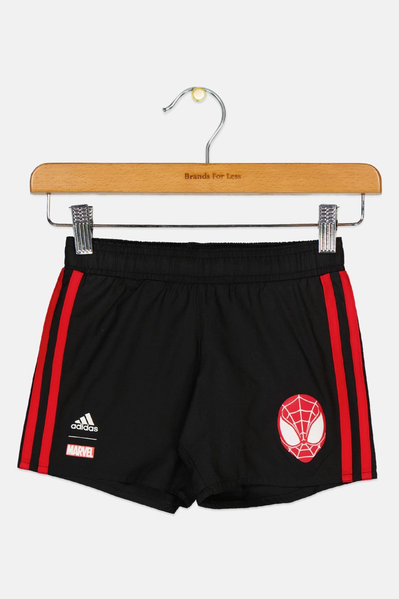 Adidas x Marvel Toddlers Boy Brand Logo Outdoor Shorts, Black - Image 1