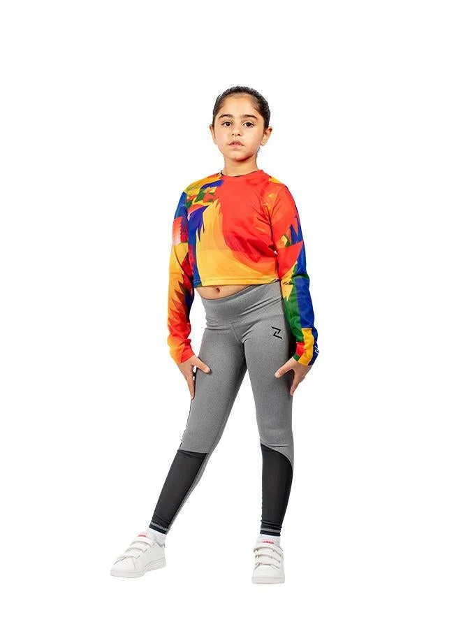 زيسي بلوزة بناتي قصيرة شبكية