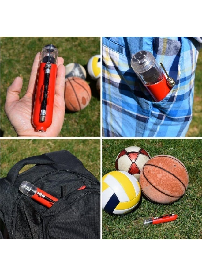 Cuken Ball Pump, 1pcs Portable Dual Action Air Pump Manual Sports Basketball Soccer Volleyball Ball Inflator Pump with Needles and Nozzles, 6inch, Green - Image 4