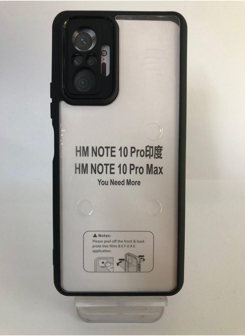 جولدن ماسك جولدن ماسك لهاتف شاومى ريدمى نوت 10 برو/نوت 10 برو ماكس (Xiaomi Redmi Note 10 Pro/Note 10 Pro Max) جراب حافظة مع عدسة كاميرا واقية وإطار اسود  - Image 1