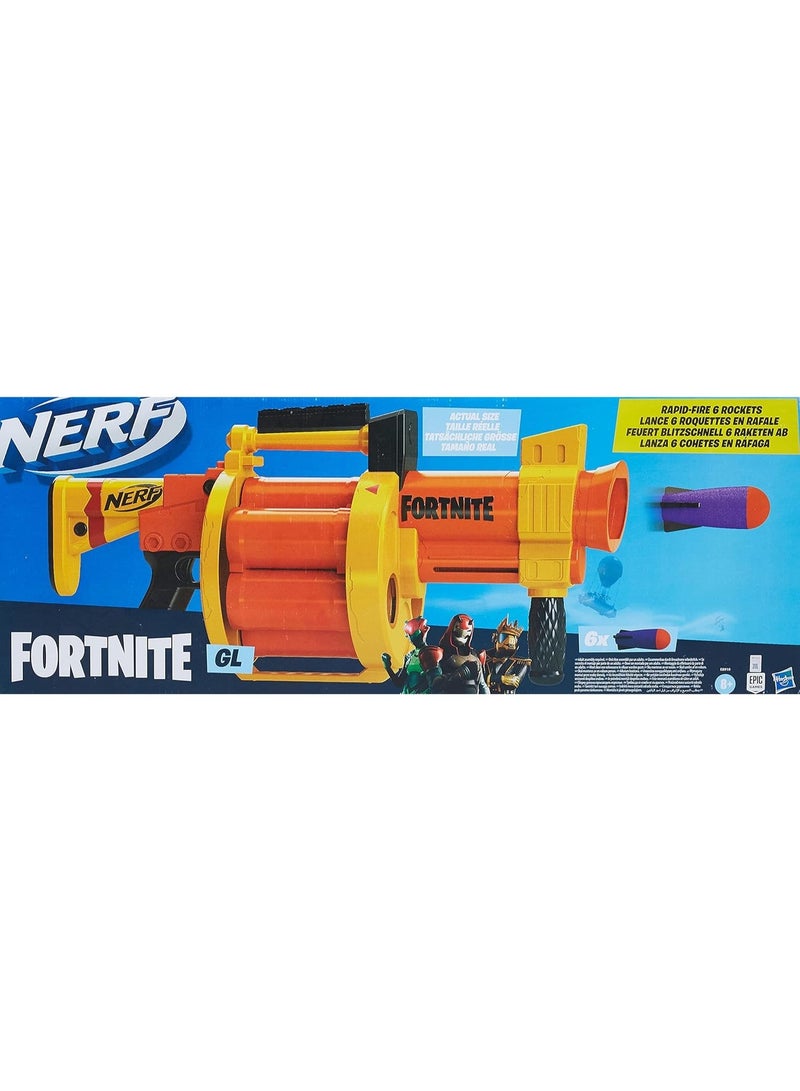 فورتنيت Nerf Fortnite GL Rocket-Firing Blaster -- 6-Rocket Drum, Pump-To-Fire -- Includes 6 Official Nerf Rockets -- For Youth, Teen, Adult - Image 1