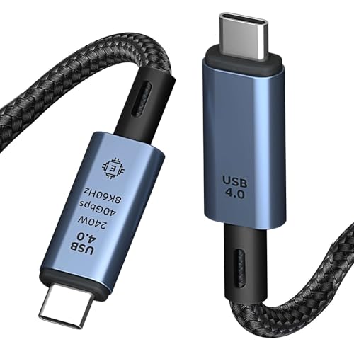 ARVOX USB 4 Type-C to Type-C Cable with 240W Power E-Marker Chip and 40Gbps Data with 8K Video Transmission 60hz, Thunderbolt 4 Fast Charging 1M, Black (USB 4) - Image 1