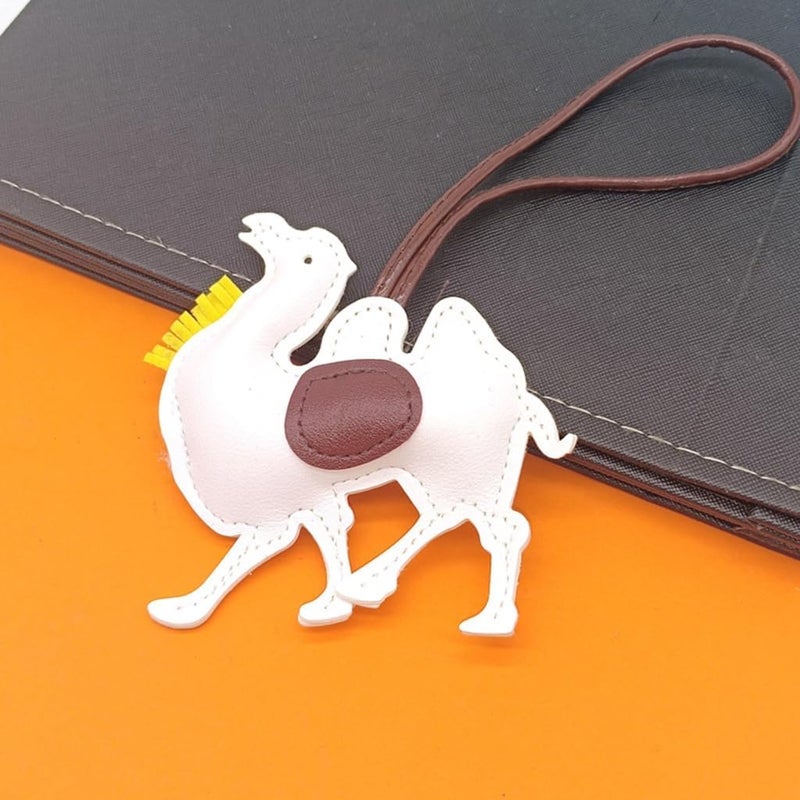 Desert Animal Charm Silk Road Themed Keychain PU Leather Car Accessory Lightweight Decoration for Travel Lovers - Image 5