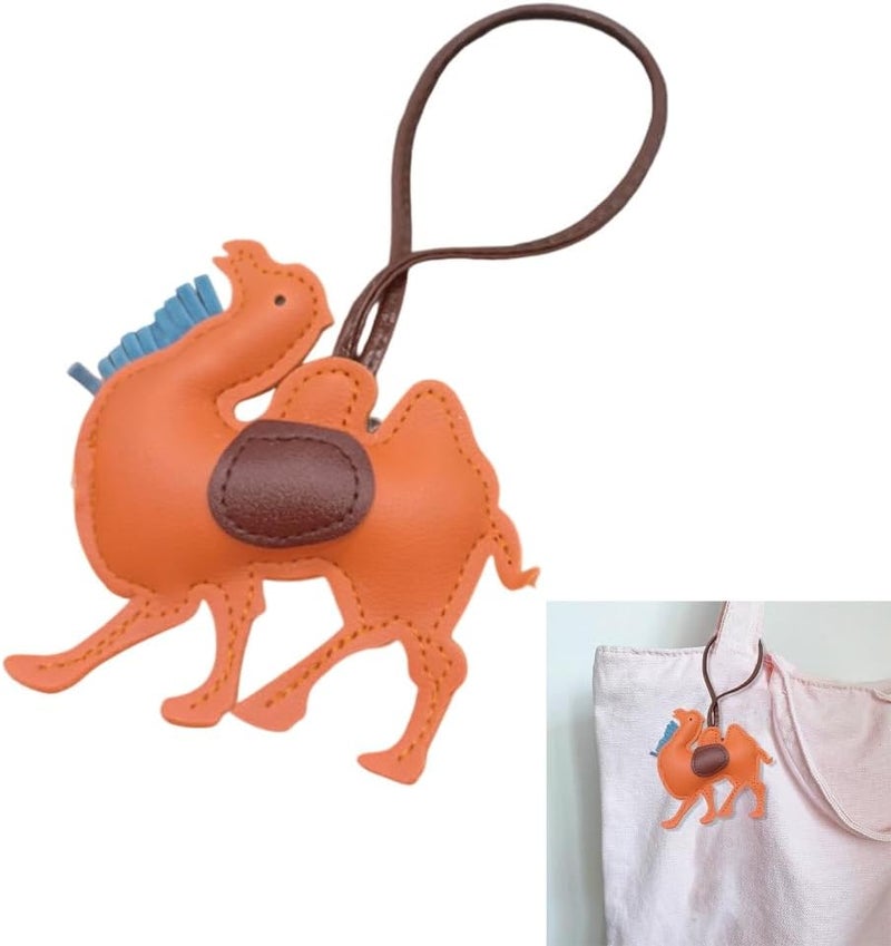 Desert Animal Charm Silk Road Themed Keychain PU Leather Car Accessory Lightweight Decoration for Travel Lovers - Image 2