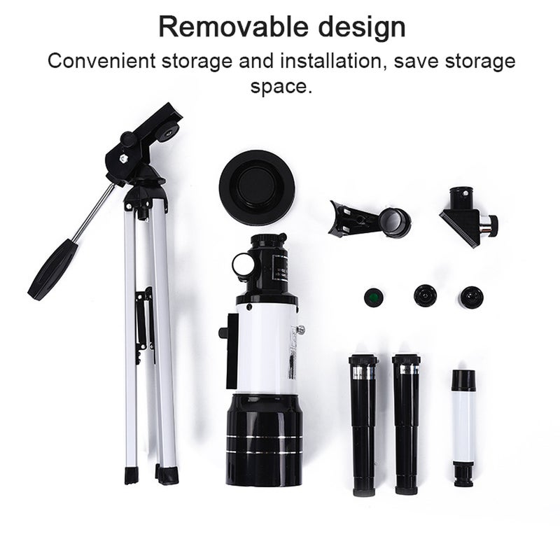 Telescope: 30X Magnification Aluminum Alloy Body - Stable Tripod Support, Removable Design for Easy Storage, Zenith Telescope for Kids' Astronomical Observation & Scientific Interest Cultivation - Image 4