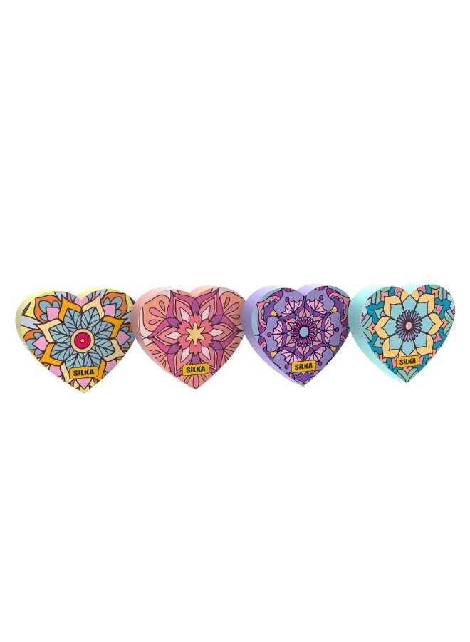 Silka Creative Heart-Shaped Eraser Set for Kids and Students – Colorful, Shatter-Resistant Pencil Erasers; Innovative Stationery and School Supplies for Drawing and Writing (Box of 36 Pieces) - Image 2