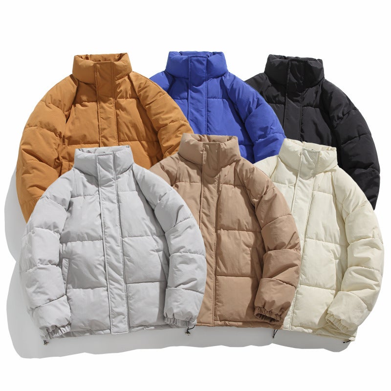 2024 Winter New Heavy High Quality Cotton-Padded Jacket Vertical Collar Loose Plus Size Bread Cotton-Padded Jacket - Image 2