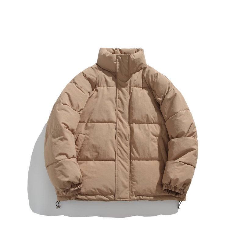 2024 Winter New Heavy High Quality Cotton-Padded Jacket Vertical Collar Loose Plus Size Bread Cotton-Padded Jacket - Image 1