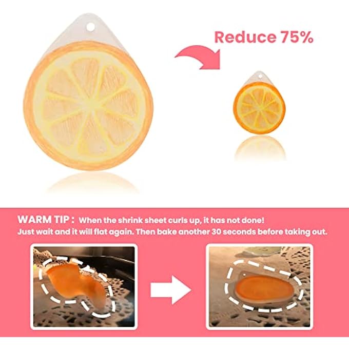 280 PCS HEAT SHRINK PLASTIC SHEET KIT, 4 LUMINOUS SHEETS, 16 SHRINKY ART PAPERS, 260 ACCESSORIES, DIY ORNAMENTS, EARRINGS, PENDANTS, CRAFT - Image 5