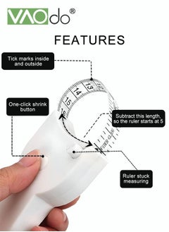 VAOdo Body Measure Tape Leather Tape Measure with ABS Handle Measurements for Fitness Automatic Girth Dual Units Centimeter and Inch  - Image 3