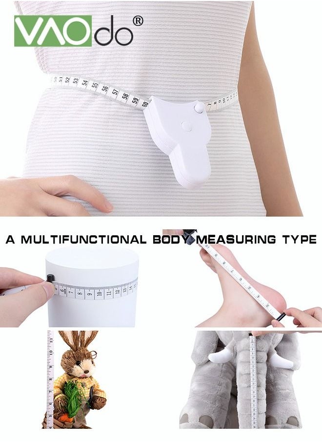 VAOdo - Body Measure Tape Leather Tape Measure with ABS Handle Measurements for Fitness Automatic Girth Dual Units Centimeter and Inch - Image 1
