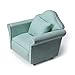 Cutemini Dollhouse Couch with Pillow 1 12 Scale Miniature Sofa Arm Chair Living Room Furniture Wooden Fabric Frame Single Reading Chair Artificial House Room Scene Decoration Green - Image 2