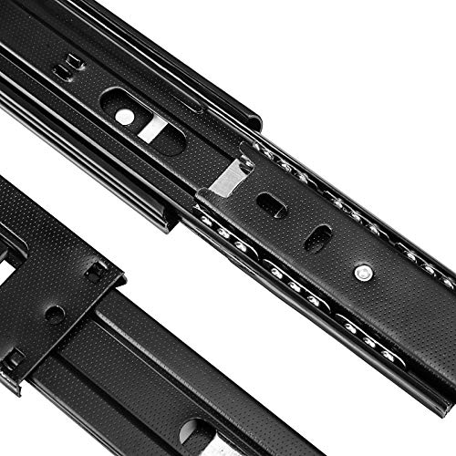 ZOENHOU 4 Pairs 8 Inch Heavy Duty Metal Steel Ball Bearing Side Mount Drawer Slides - Whisper Quiet Black - Image 4