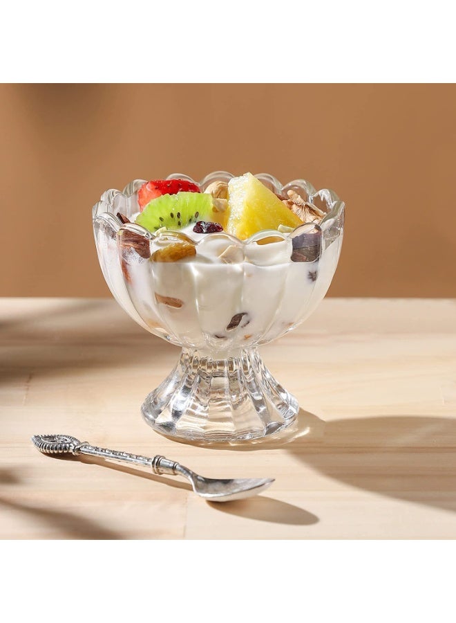 6PCs Set 5.6oz Small Cute Footed Tulip Glass Dessert Bowls/Cups - Perfect for Dessert, Sundae, Ice Cream, Fruit, Trifle and Christmas Holiday Party (Clear)/A  - Image 4