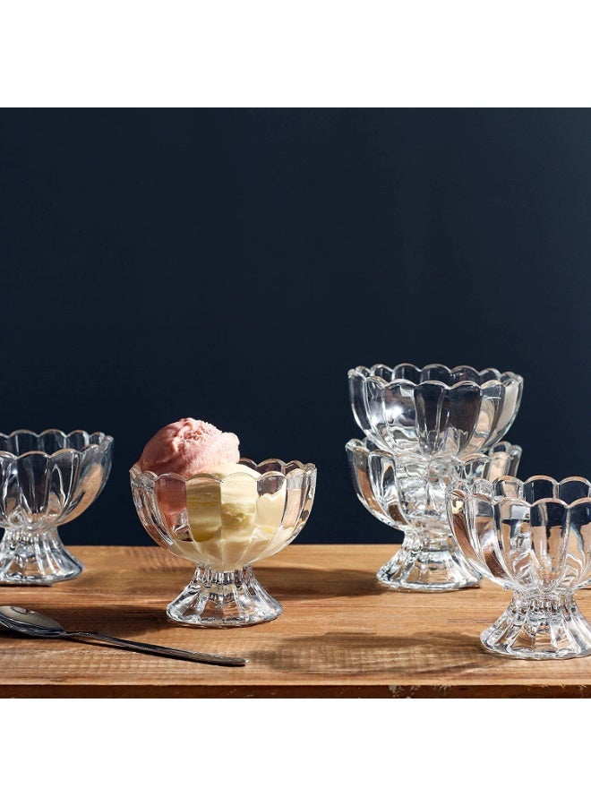 6PCs Set 5.6oz Small Cute Footed Tulip Glass Dessert Bowls/Cups - Perfect for Dessert, Sundae, Ice Cream, Fruit, Trifle and Christmas Holiday Party (Clear)/A  - Image 2