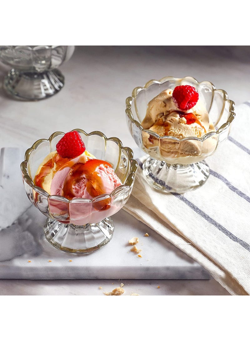 6PCs Set 5.6oz Small Cute Footed Tulip Glass Dessert Bowls/Cups - Perfect for Dessert, Sundae, Ice Cream, Fruit, Trifle and Christmas Holiday Party (Clear)/A  - Image 3
