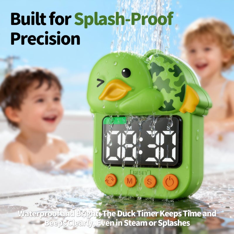 DoliWish Shower Timer Waterproof Visual Timer for Kids - 99 Min Duck Shaped Digital Toddler Timer with Color Countdown Rechargeable Potty Training Shower Clock for Bathroom Toilet & Kitchen - Image 3