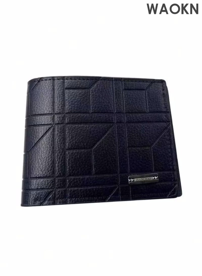 WAOKN Men's Leather Wallet Simple Design Bifold Business Anti-Theft Credit Card Holder and Money Pocket Suitable for Young People and Students, Fashionable and Comprehensive to Carry Cards Multiple Card Slots, Multi-function Card Holder for Youth Students, Great Gift for Men - Image 2