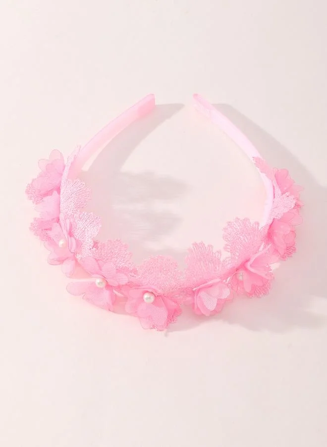 Take Two  Solid Flower Applique Headband for Women | Best Price UAE