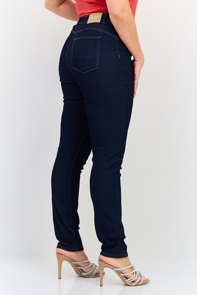 VERO MODA I Scenery By Vero Moda Women Skinny Fit Solid Stretchable Jeans, Navy - Image 4