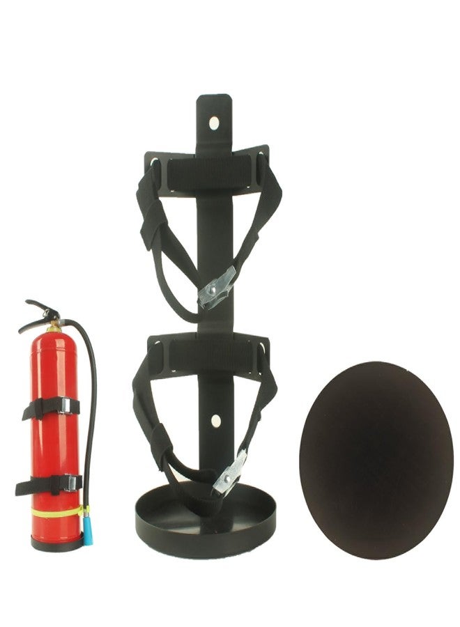 MANNIFEN Fire Extinguisher Mount,Steel Wall Hanging Bracket,Fire Extinguisher Holder for Home, Car, RV, Truck, for 5-Pound Fire Extinguisher,Black Powder Coating - Image 1