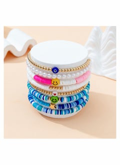 SYOSI 8 Pack Heishi Surfer Bracelets Set for Women Stackable Polymer Clay Disc Beaded Stretch Elastic Layering Friendship Boho Summer Beach Jewelry Ladies Girls  - Image 2