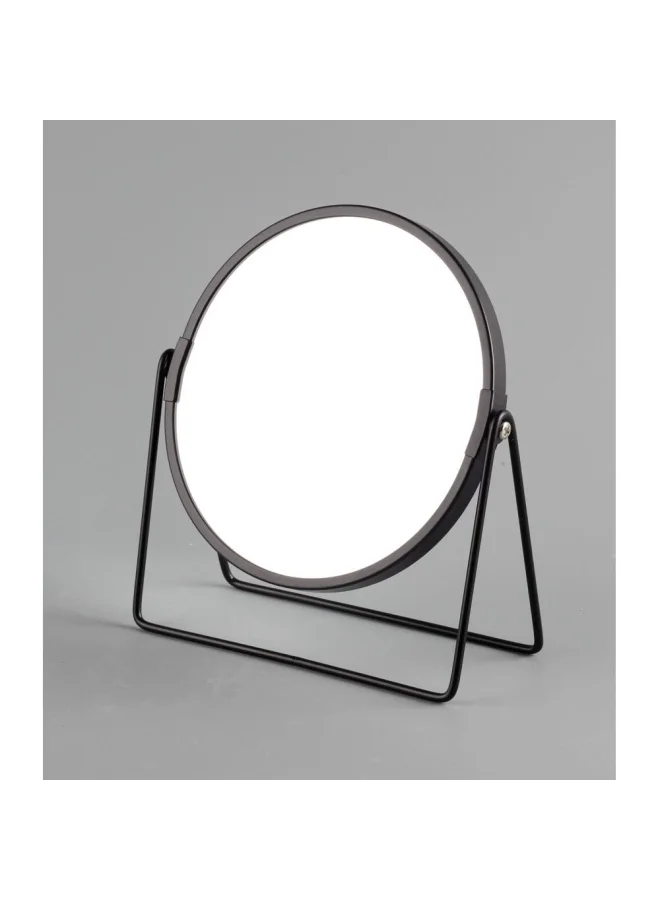 DANUBE HOME Magnus Mirror With Stand Small Desk Table Mirror Standing Portable Cosmetic Mirror Makeup Mirror Handheld Stand Use for Makeup Application 19X7.5X20.5 Cm Matte Black