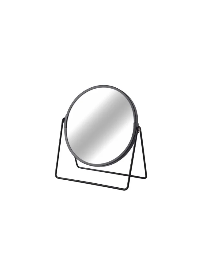 DANUBE HOME Magnus Mirror With Stand Small Desk Table Mirror Standing Portable Cosmetic Mirror Makeup Mirror Handheld Stand Use for Makeup Application 19X7.5X20.5 Cm Matte Black