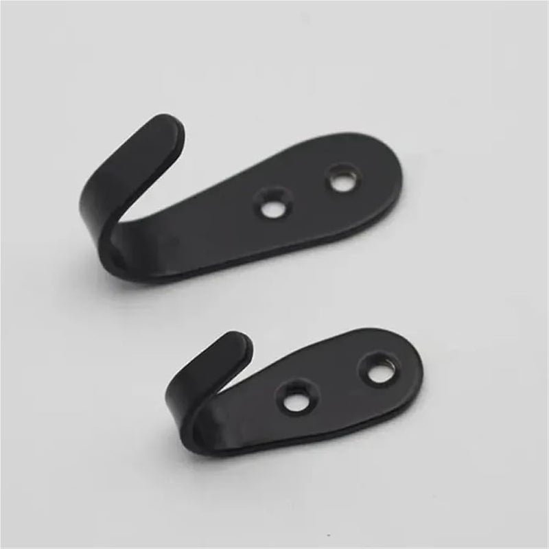 خطافات معاطف مثبتة على الحائط أسود معدن 10 قطع كبيرة للمدخل المطبخ الحمام - Image 5