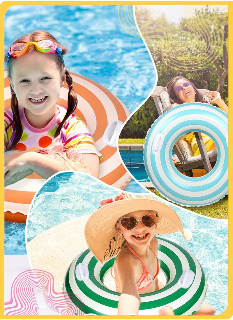 Baby Swim Float with Seat and Canopy, Inflatable Toddler Pool Ring with Two Safety Handles for Kids 1-6 Years Old, Safe Baby Pool Float with Canopy and Handles (orange)